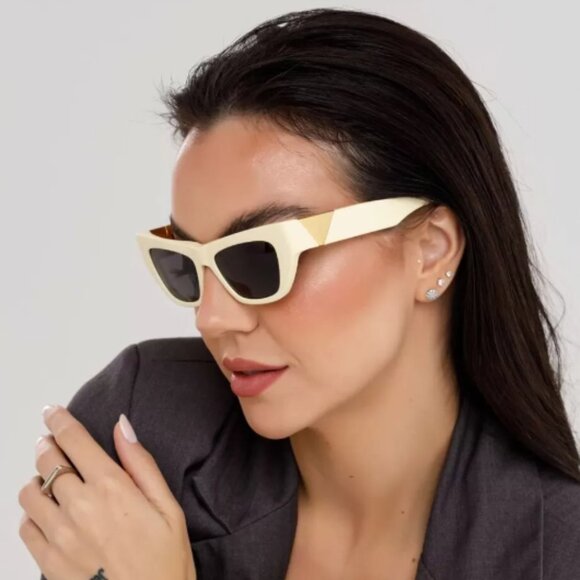 NEW BV1177S 004 BOTTEGA VENETA YELLOW GREY CAT EYE WOMEN SUNGLASSES - Picture 1 of 13